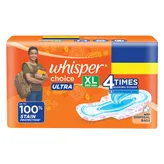 Whisper Choice Ultra Sanitary Pads XL, 40 Count, Pack of 1
