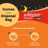 Whisper Choice Night Sanitary Pads XL+, 6 Count, Pack of 1