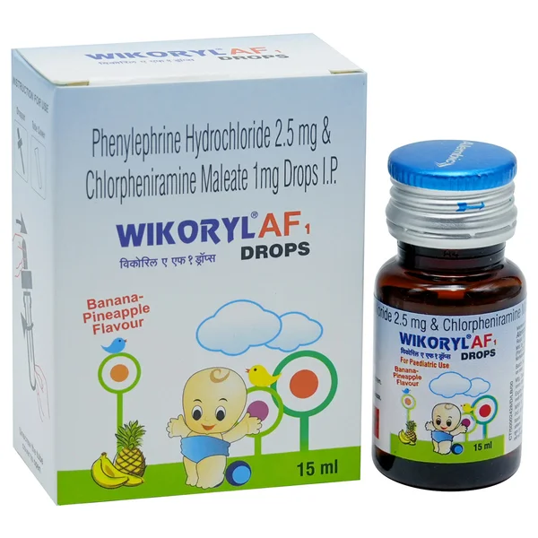 Wikoryl AF1 Paediatric Banana Pineapple Flavour Drops 15 ml, Pack of 1