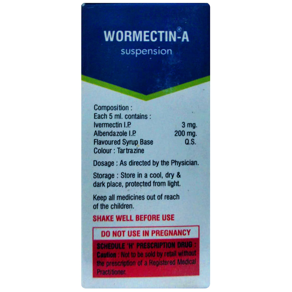 Wormectin-A Suspension 10 ml, Pack of 1 ORAL SUSPENSION Wormectin-A Suspension 10 ml, Pack of 1 ORAL SUSPENSION