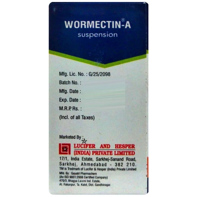 Wormectin-A Suspension 10 ml, Pack of 1 ORAL SUSPENSION