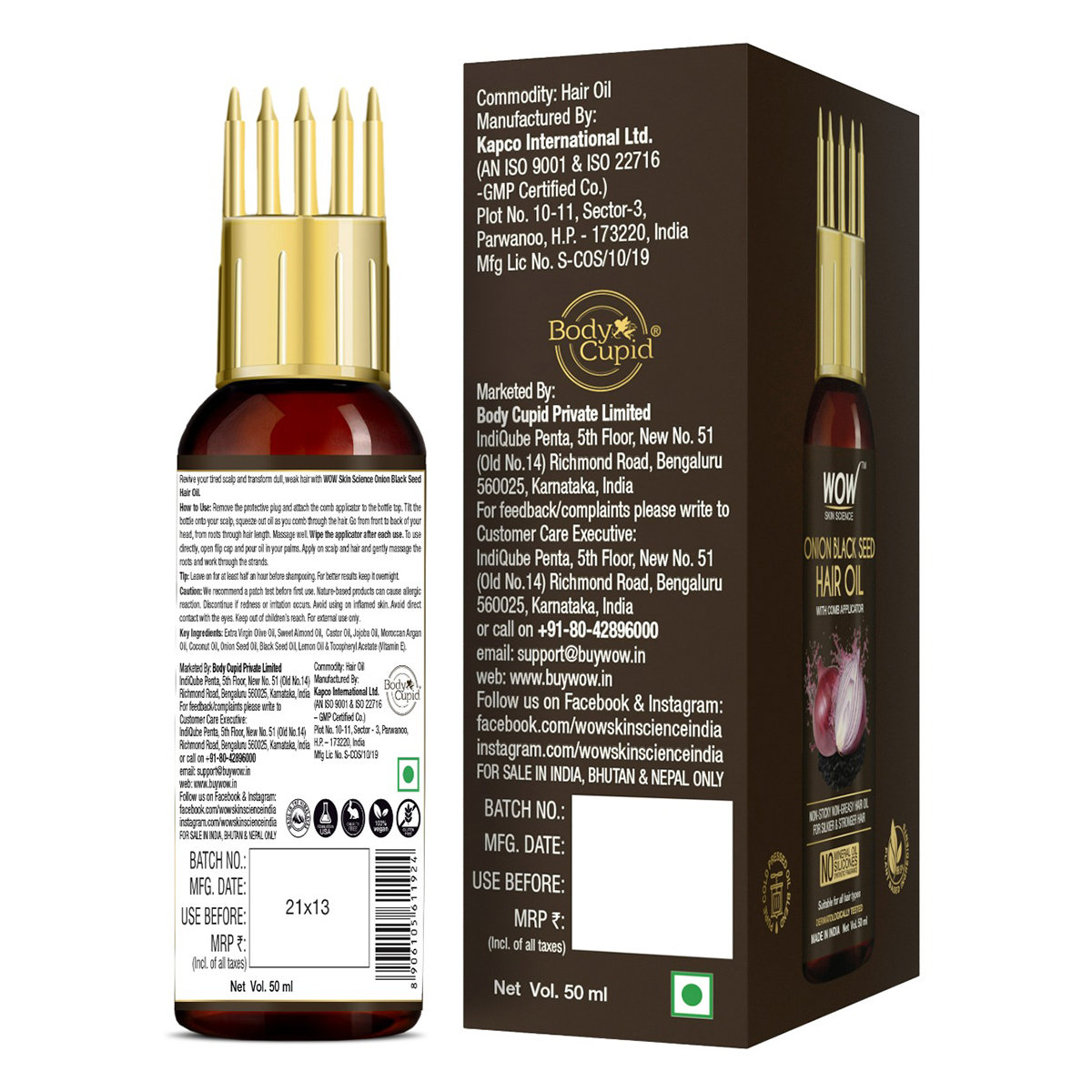 Wow Skin Science Onion Black Seed Hair Oil, 50 ml, Pack of 1 Wow Skin Science Onion Black Seed Hair Oil, 50 ml, Pack of 1