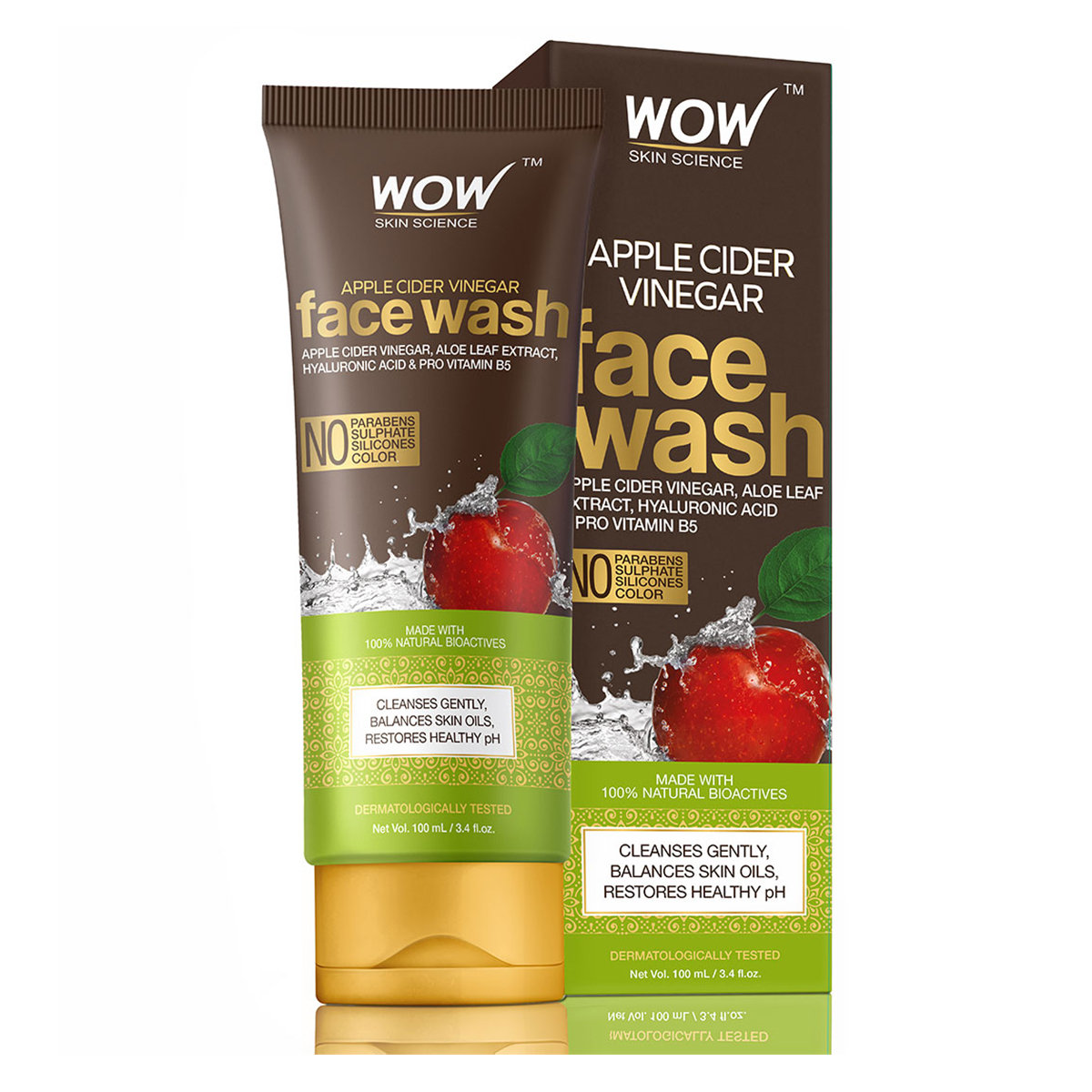 Wow Skin Science Apple Cider Vinegar Face Wash 100 ml | Apple Cidar Vinegar, Aloe Leaf Extract, Hyaluronic Acid, Pro Vitamin B5 | Gently Cleanses | For All Skin Type, Pack of 1 Wow Skin Science Apple Cider Vinegar Face Wash 100 ml | Apple Cidar Vinegar, Aloe Leaf Extract, Hyaluronic Acid, Pro Vitamin B5 | Gently Cleanses | For All Skin Type, Pack of 1