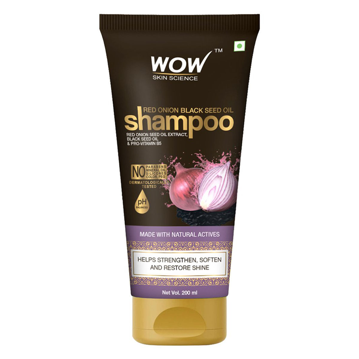 Buy Wow Skin Science Red Onion Black Seed Oil Shampoo, 200 ml Online
