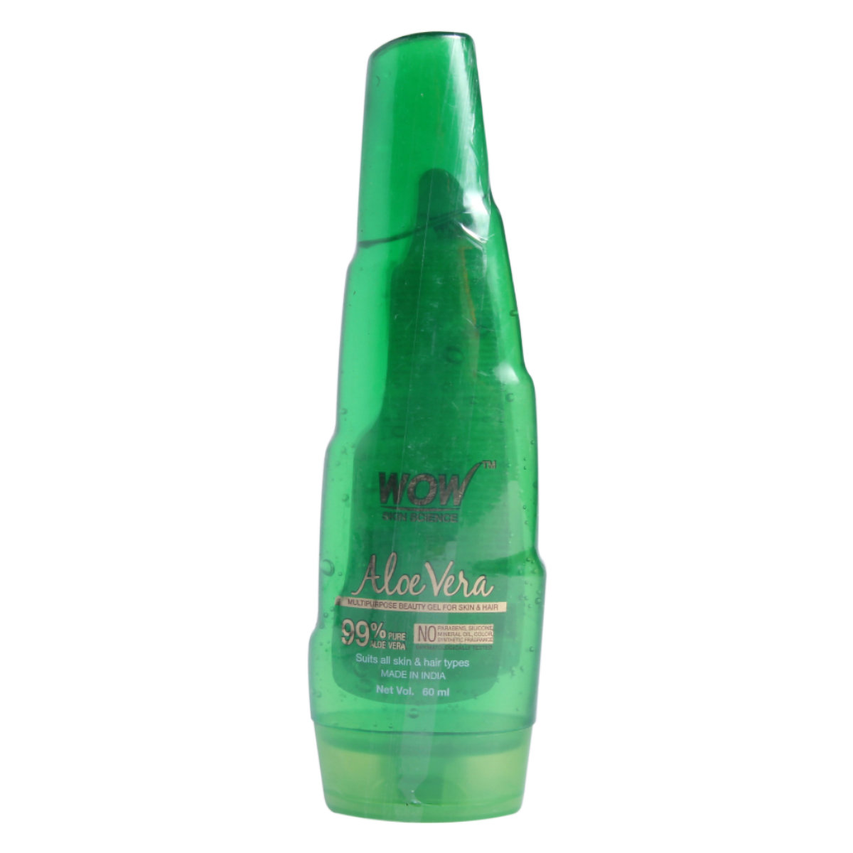 Wow Skin Science Aloe Vera Gel For Skin & Hair 60 ml | 99% Pure Aloe Vera | Hydrates & Nourishes | For All Skin & All Hair Types, Pack of 1 Wow Skin Science Aloe Vera Gel For Skin & Hair 60 ml | 99% Pure Aloe Vera | Hydrates & Nourishes | For All Skin & All Hair Types, Pack of 1