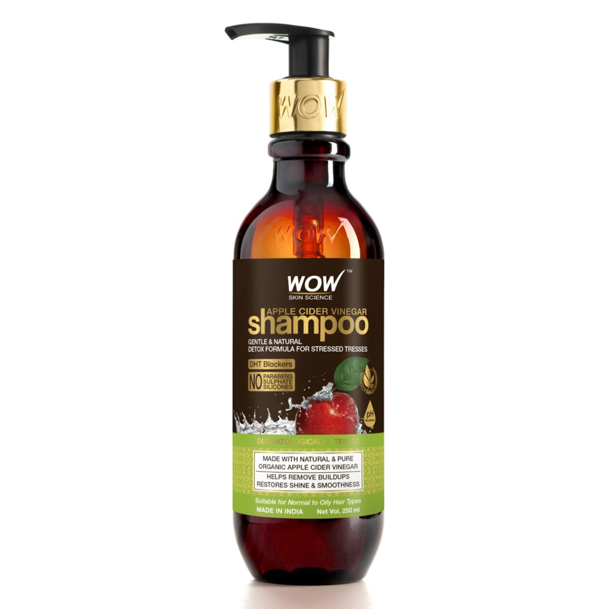 Buy Wow Skin Science Apple Cider Vinegar Shampoo, 250 ml Online