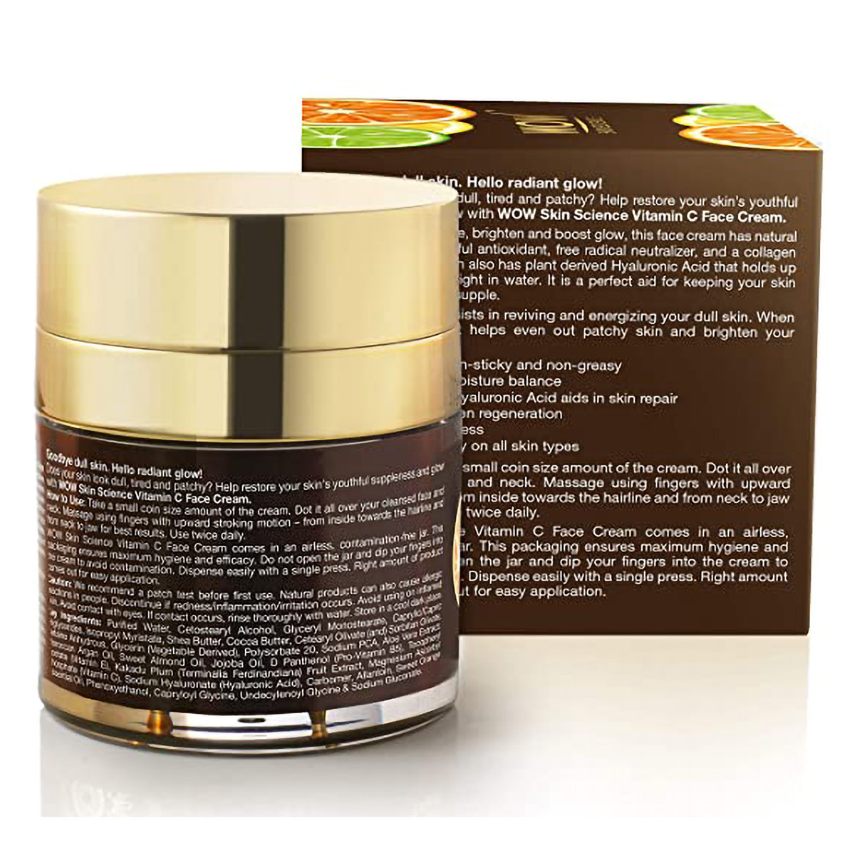 Wow Skin Science Vitamin C Face Cream 50 ml | Vitamin C & Hyaluronic Acid | Hydrates & Brightens Skin | Anti Aging Face Cream For Radiant Glow | For All Skin Type, Pack of 1 Wow Skin Science Vitamin C Face Cream 50 ml | Vitamin C & Hyaluronic Acid | Hydrates & Brightens Skin | Anti Aging Face Cream For Radiant Glow | For All Skin Type, Pack of 1