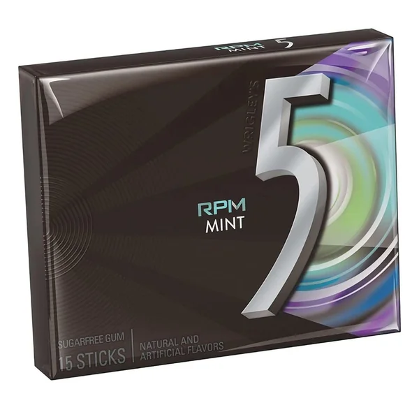 Wrigley's 5 RPM Sugarfree Gum, 15 Count, Pack of 1