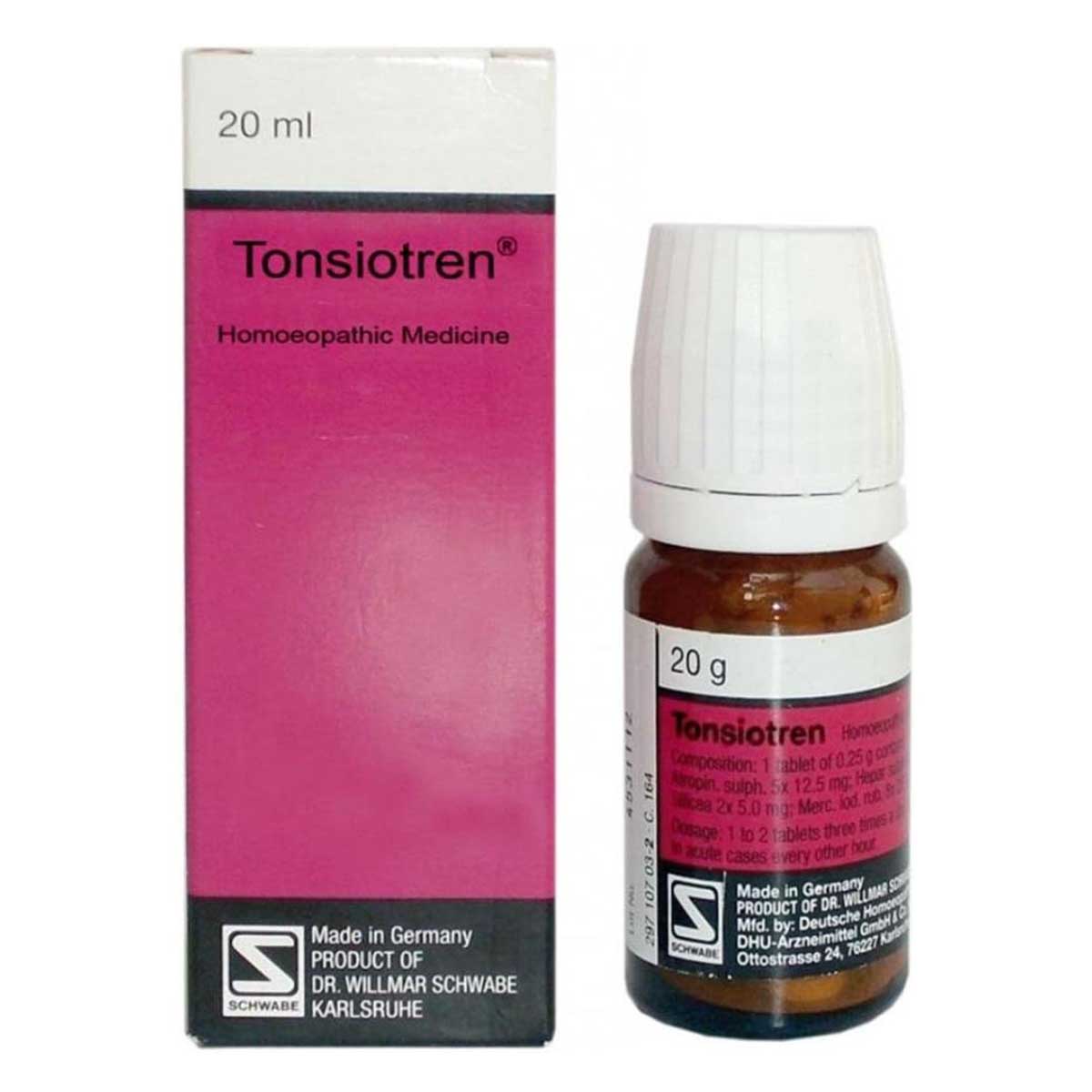 Buy Dr.Willmar Schwabe Germany Tonsiotren Tablets, 20 gm | 19 Minutes ...