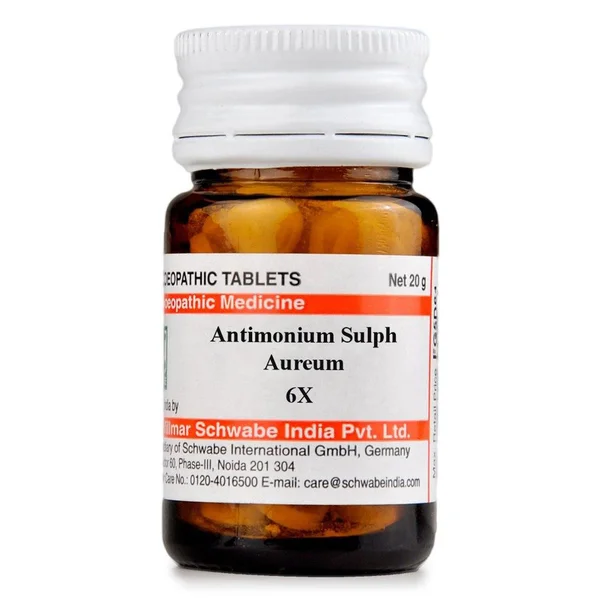 Dr.Willmar Schwabe Antimonium Sulph Aureum 6X Tablets, 20 gm