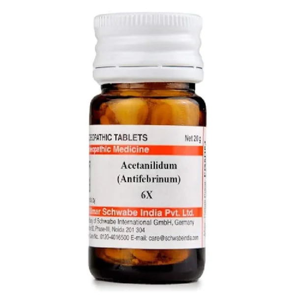 Dr.Willmar Schwabe Acetanilidum (Antifebrinum) 6X Tablets, 20 gm