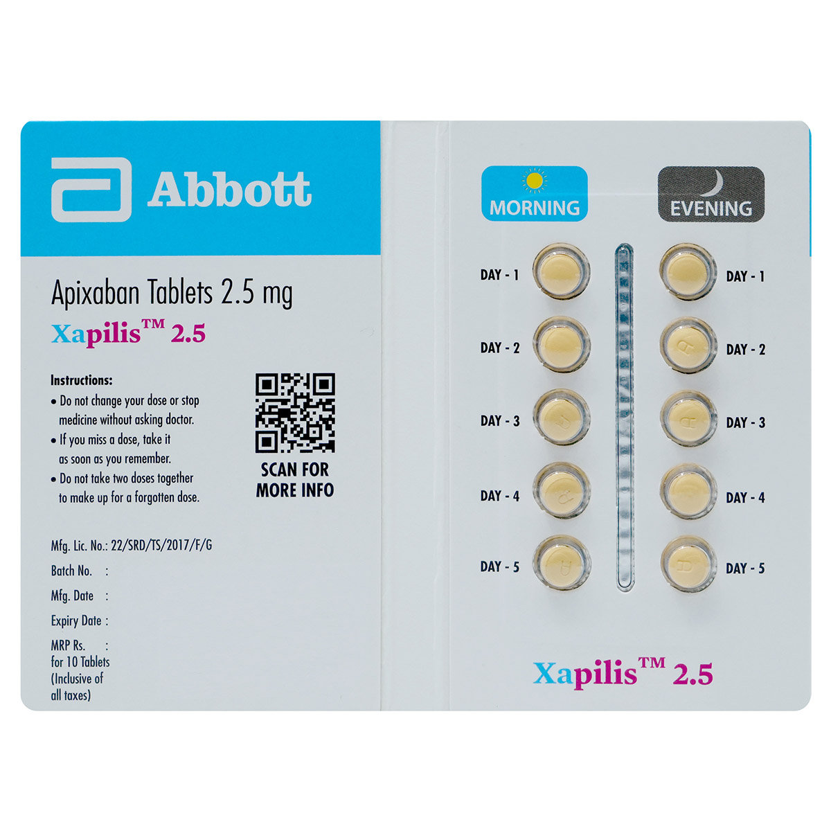 Xapilis 2.5 Tablet 10's, Pack of 10 TabletS Xapilis 2.5 Tablet 10's, Pack of 10 TabletS