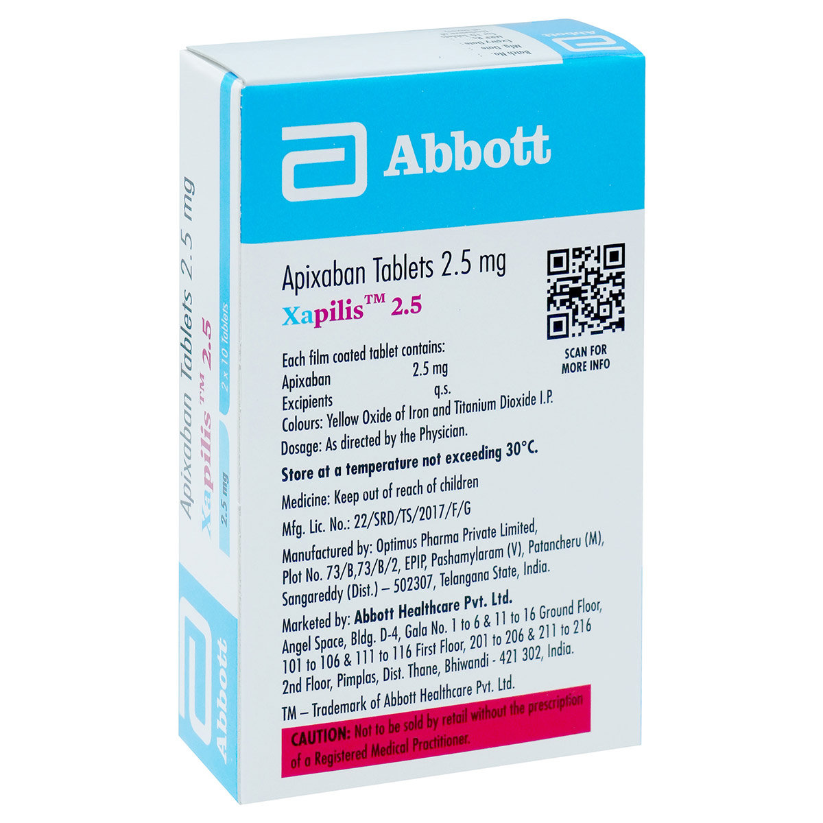 Xapilis 2.5 Tablet 10's, Pack of 10 TabletS Xapilis 2.5 Tablet 10's, Pack of 10 TabletS