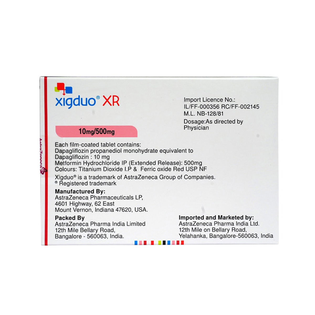 Xigduo XR 10mg/500 mg Tablet 7's, Pack of 7 TABLETS Xigduo XR 10mg/500 mg Tablet 7's, Pack of 7 TABLETS