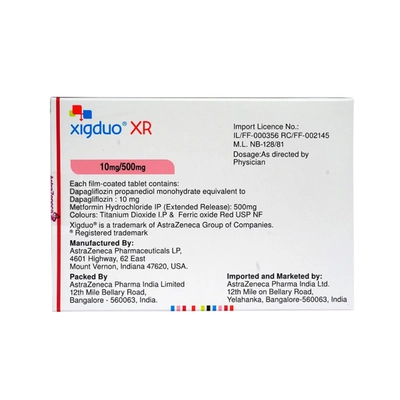 Xigduo XR 10mg/500 mg Tablet 7's, Pack of 7 TABLETS