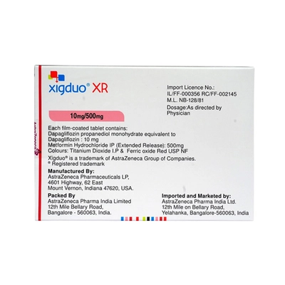 Xigduo 5 mg/1000 mg Tablet 14's, Pack of 14 TABLETS