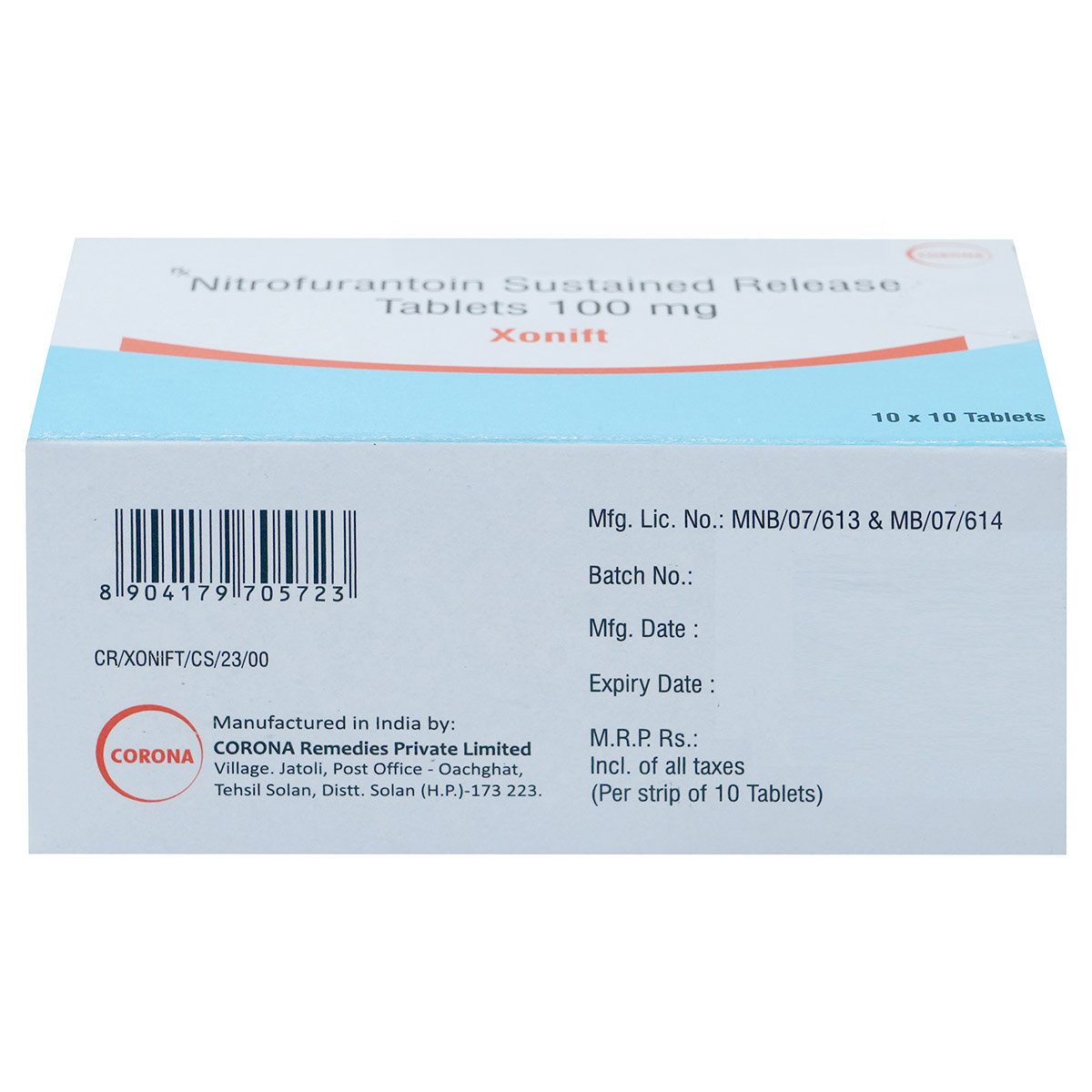 Xonift 100 Tablet 10's, Pack of 10 TABLETS Xonift 100 Tablet 10's, Pack of 10 TABLETS