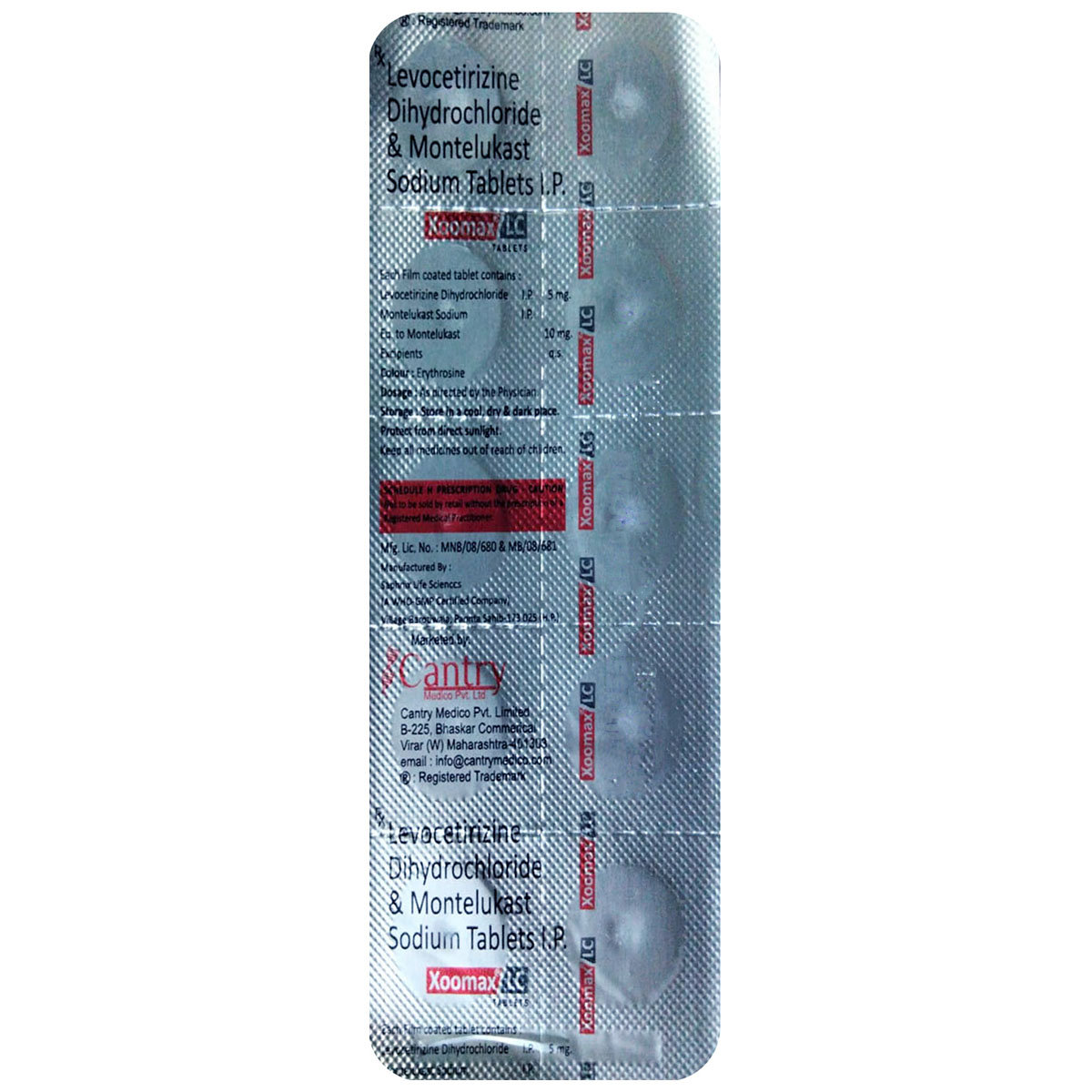 Xoomax LC Tablet 10's, Pack of 10 TABLETS Xoomax LC Tablet 10's, Pack of 10 TABLETS