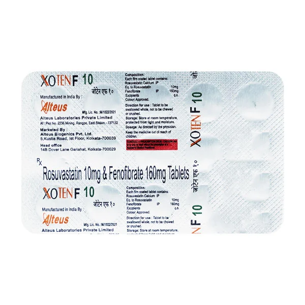 Xoten F 10/160mg Tablet 15's