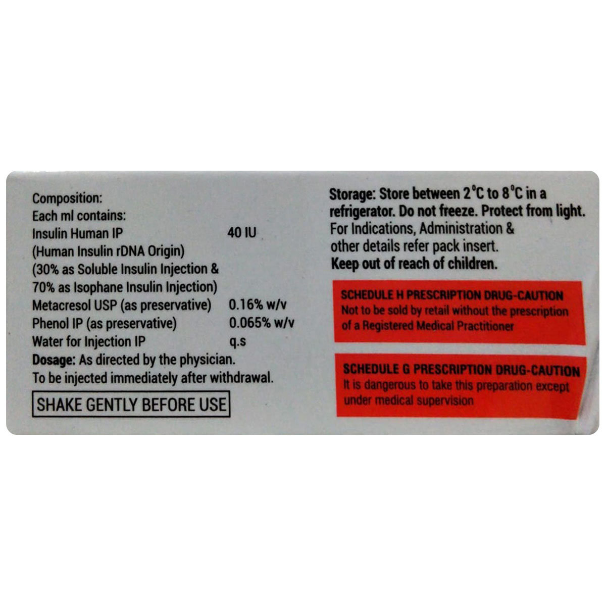 Xsulin 30/70 40IU Injection 10 ml, Pack of 1 Injection Xsulin 30/70 40IU Injection 10 ml, Pack of 1 Injection