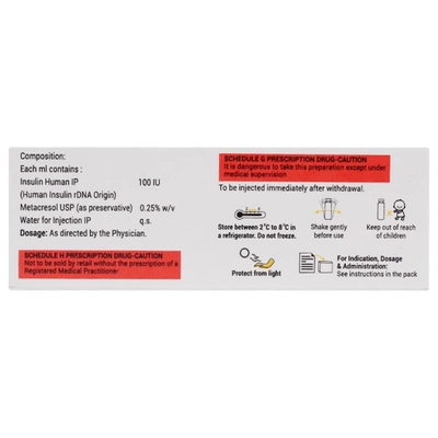 Xsulin-R 100IU Cartridge 3 ml, Pack of 1 Cartridge