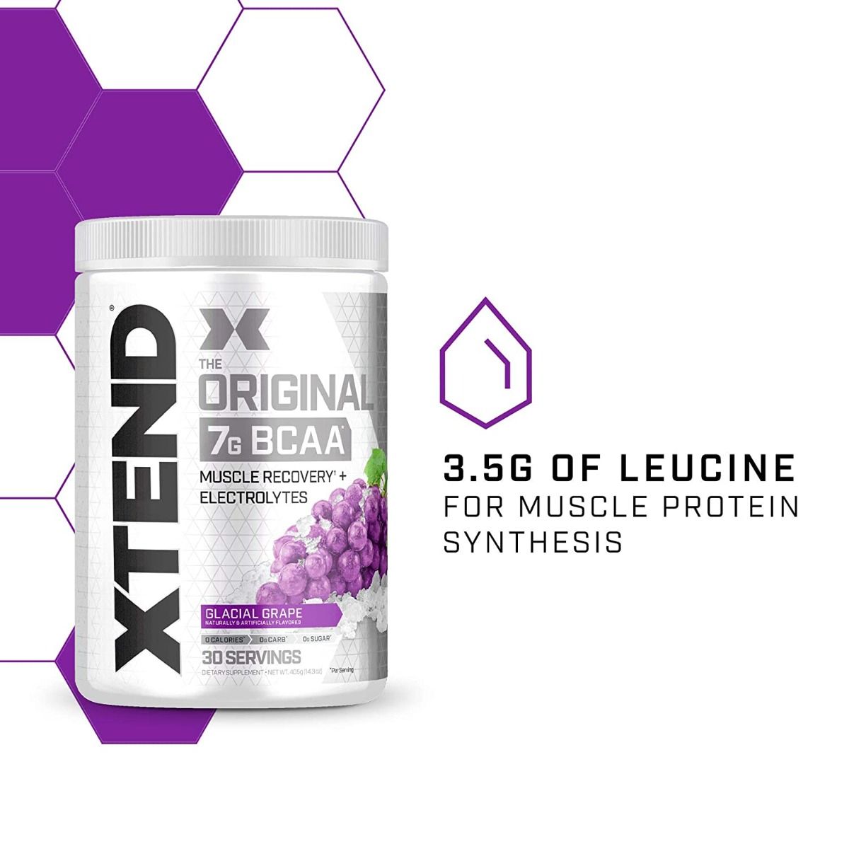 Xtend Original 7G BCAA Glacial Grape Flavour Powder, 405 gm Price, Uses