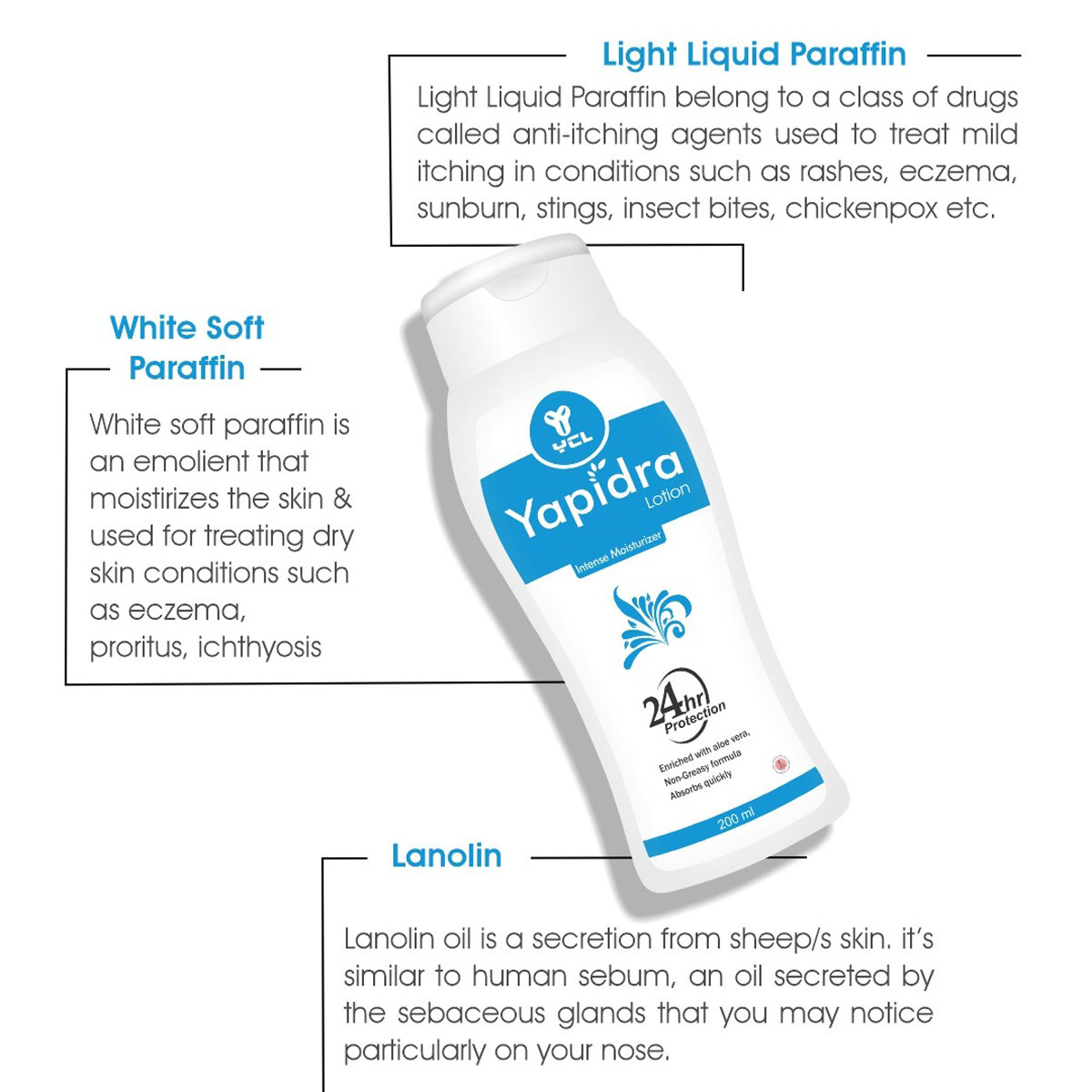 Yapidra Moisturizing Lotion 200 ml, Pack of 1 Yapidra Moisturizing Lotion 200 ml, Pack of 1