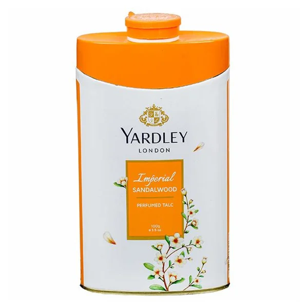 Yardley London Imperial Sandalwood Perfumed Talc 100 gm | All Day Freshness | With Spicy Scent Of Sandalwood