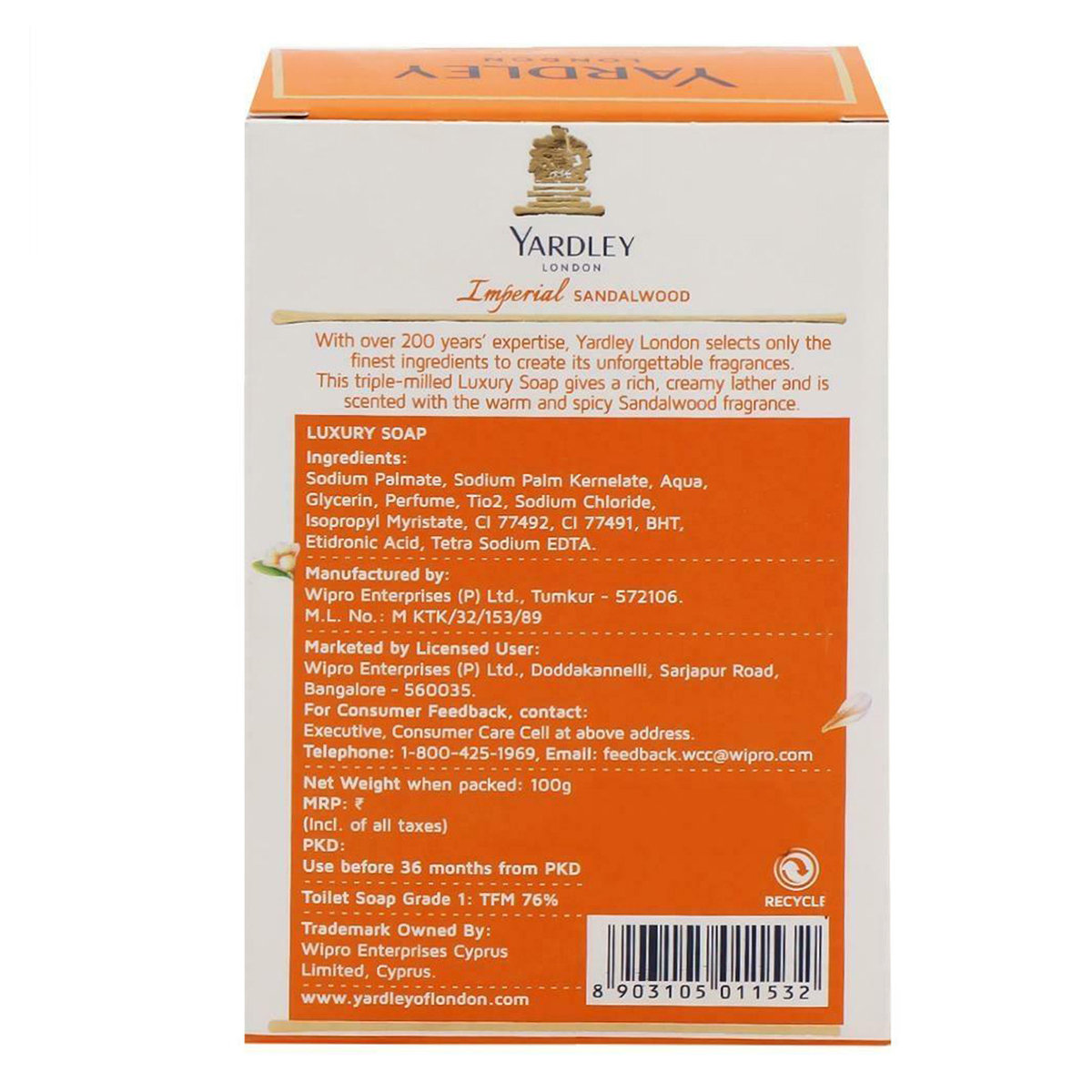 Yardley London Imperial Sandalwood Luxury Soap 100 gm | Cleanses Skin | With Fragrance Of Sadalwood, Pack of 1 Yardley London Imperial Sandalwood Luxury Soap 100 gm | Cleanses Skin | With Fragrance Of Sadalwood, Pack of 1