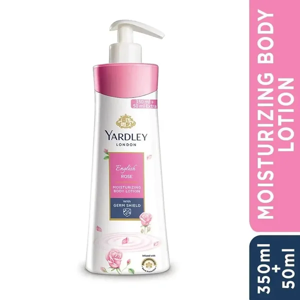 Yardley London English Rose Moisturizing Body Lotion, 350 ml + 50 ml Extra, Pack of 1