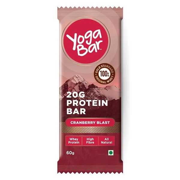 Yoga Bar Cranberry Blast 20 gm Protein Bar, 60 gm, Pack of 1