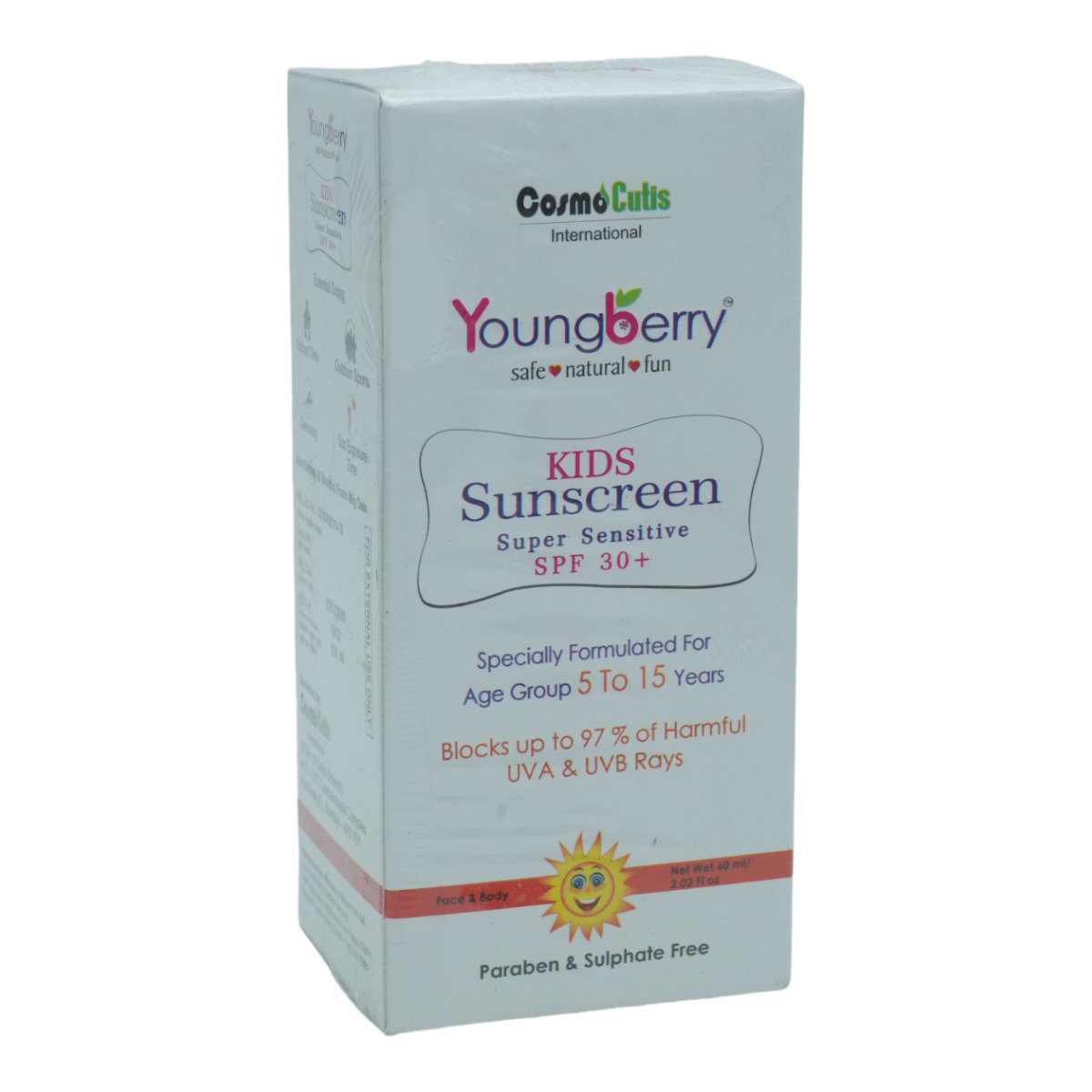 Youngbeery Kids Sunscreen Lotion 60 ml, Pack of 1 Youngbeery Kids Sunscreen Lotion 60 ml, Pack of 1