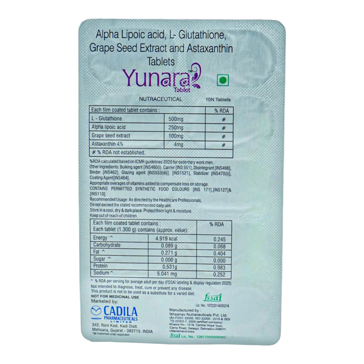 Buy Yunara Tablet 10's Online