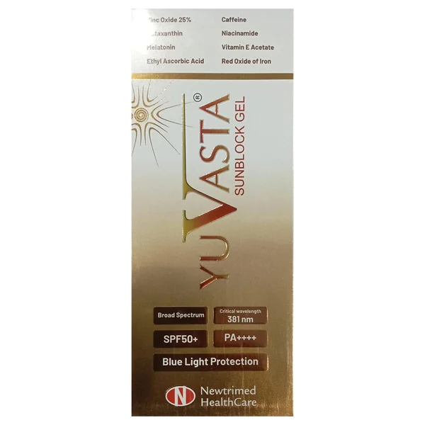 Yuvasta SPF50+ PA++ Sunblock Gel, 90 gm