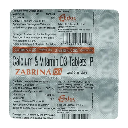 Zabrina D3 500/1000 Tablet 15's