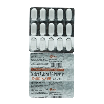 Zabrina D3 Tablet 15's, Pack of 15 TABLETS