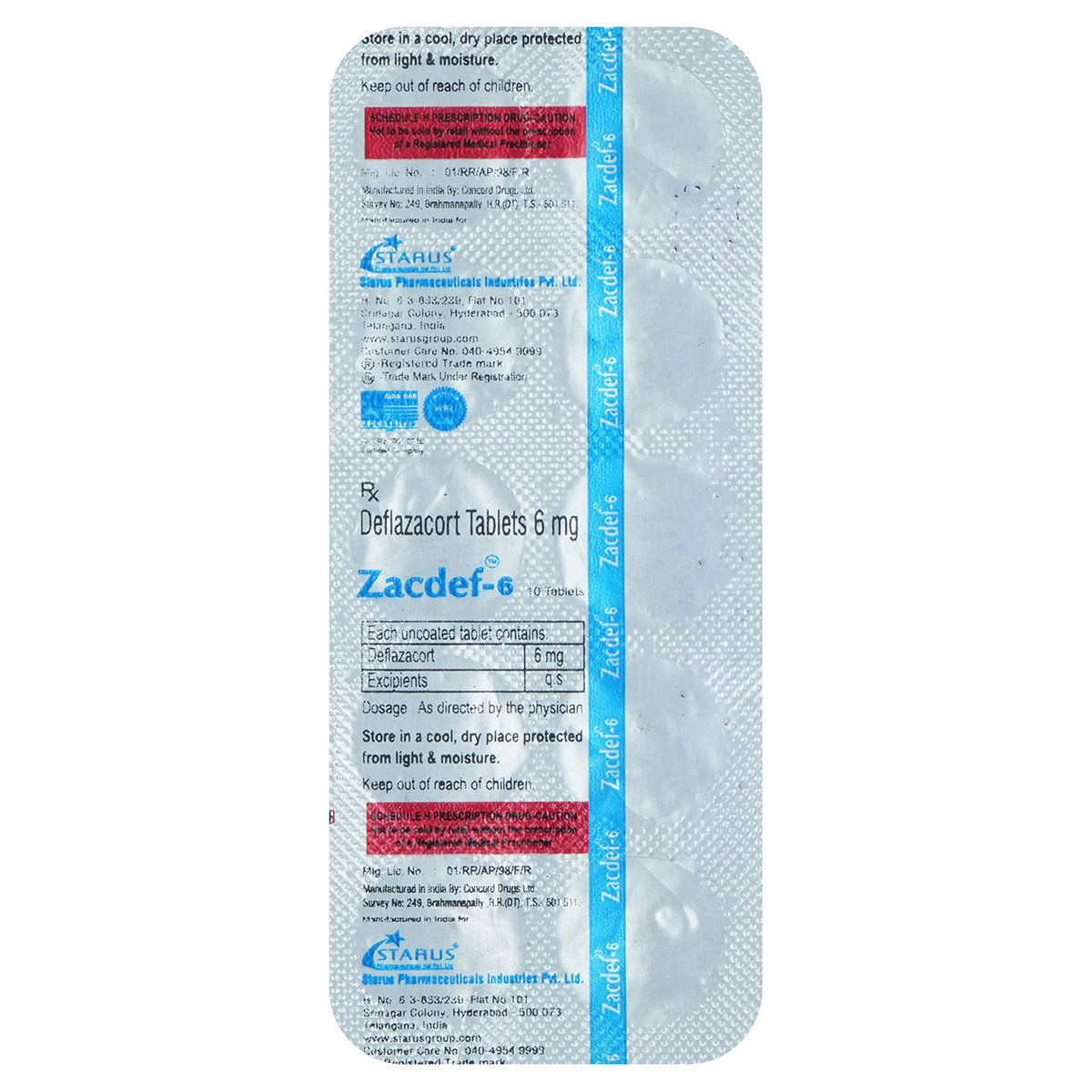 Zacdef 6 mg Tablet 10's, Pack of 10 TabletS Zacdef 6 mg Tablet 10's, Pack of 10 TabletS