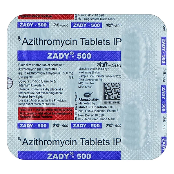 Zady-500 Tablet 5's, Pack of 5 TABLETS