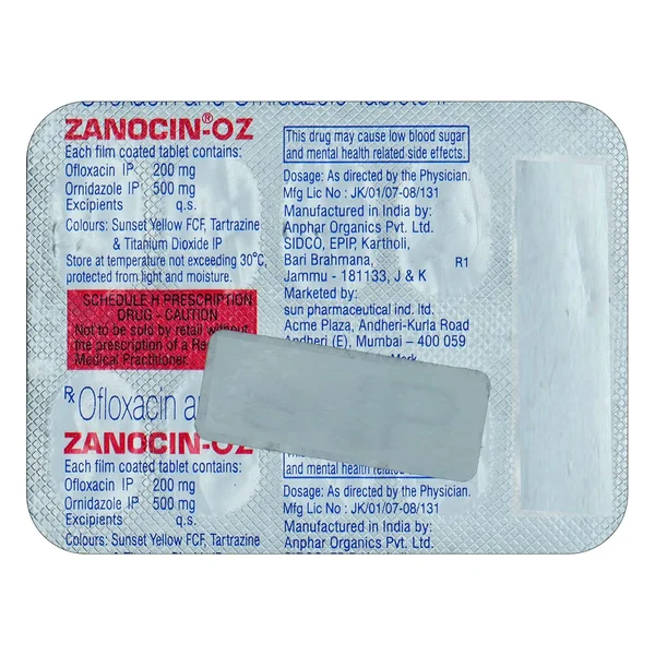 Zanocin OZ Tablet 10's