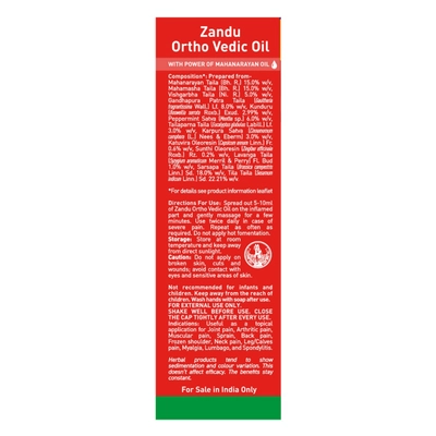 Zandu Ortho Vedic Oil, 50 ml, Pack of 1