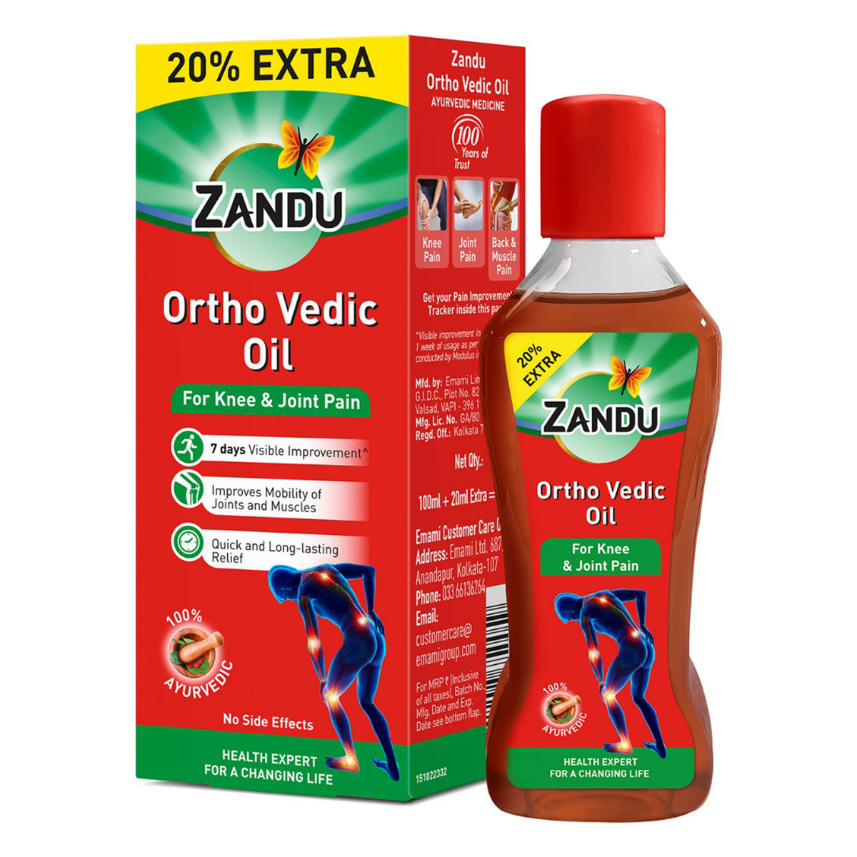 Buy Zandu Ortho Vedic Oil, 120 ml Online