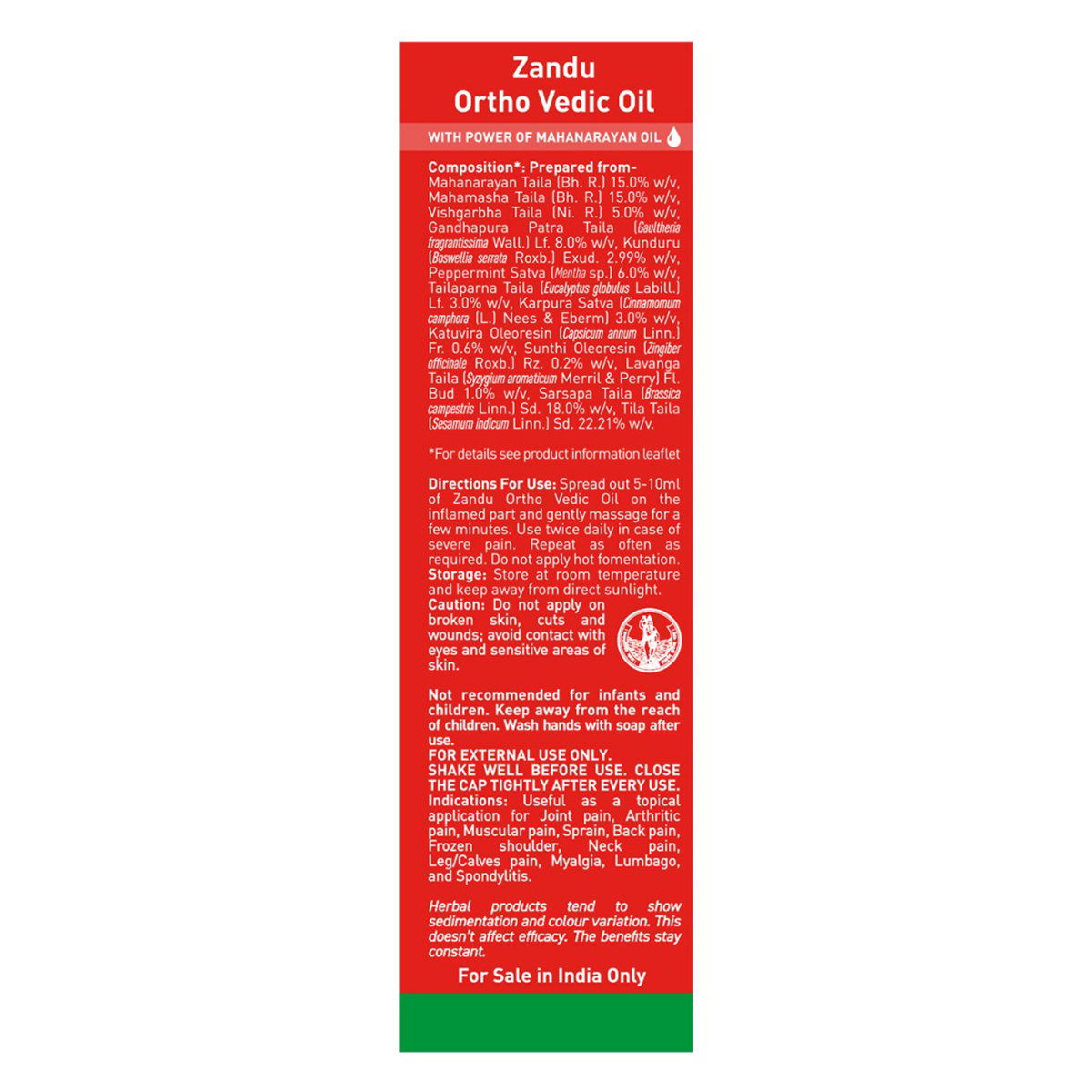 Zandu Ortho Vedic Oil, 100 ml, Pack of 1 Zandu Ortho Vedic Oil, 100 ml, Pack of 1