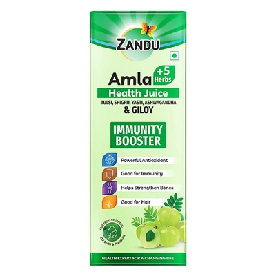 Zandu Amla +5 Herbs Health Juice, 1000 ml, Pack of 1