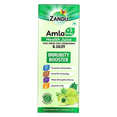 Zandu Amla +5 Herbs Health Juice, 1000 ml, Pack of 1