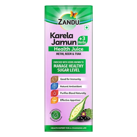 Zandu Karela Jamun +3 Herbs Health Juice, 1 Litre