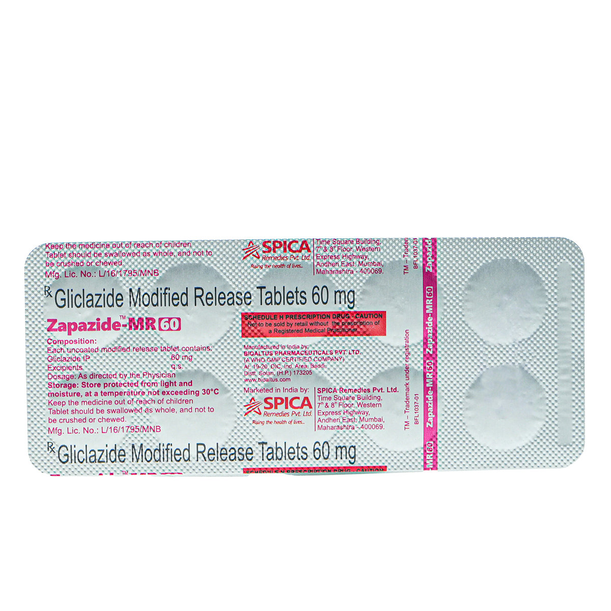 Zapazide-MR 60 Tablet 10's, Pack of 10 TABLETS Zapazide-MR 60 Tablet 10's, Pack of 10 TABLETS