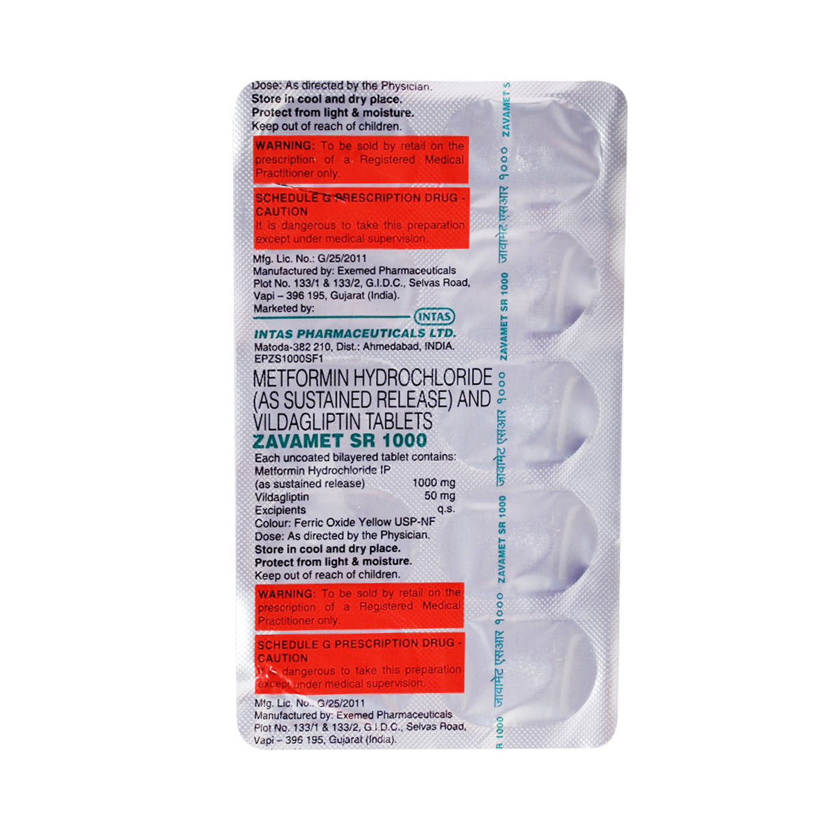 Zavamet SR 1000/50 mg Tablet 10's, Pack of 10 TABLETS Zavamet SR 1000/50 mg Tablet 10's, Pack of 10 TABLETS