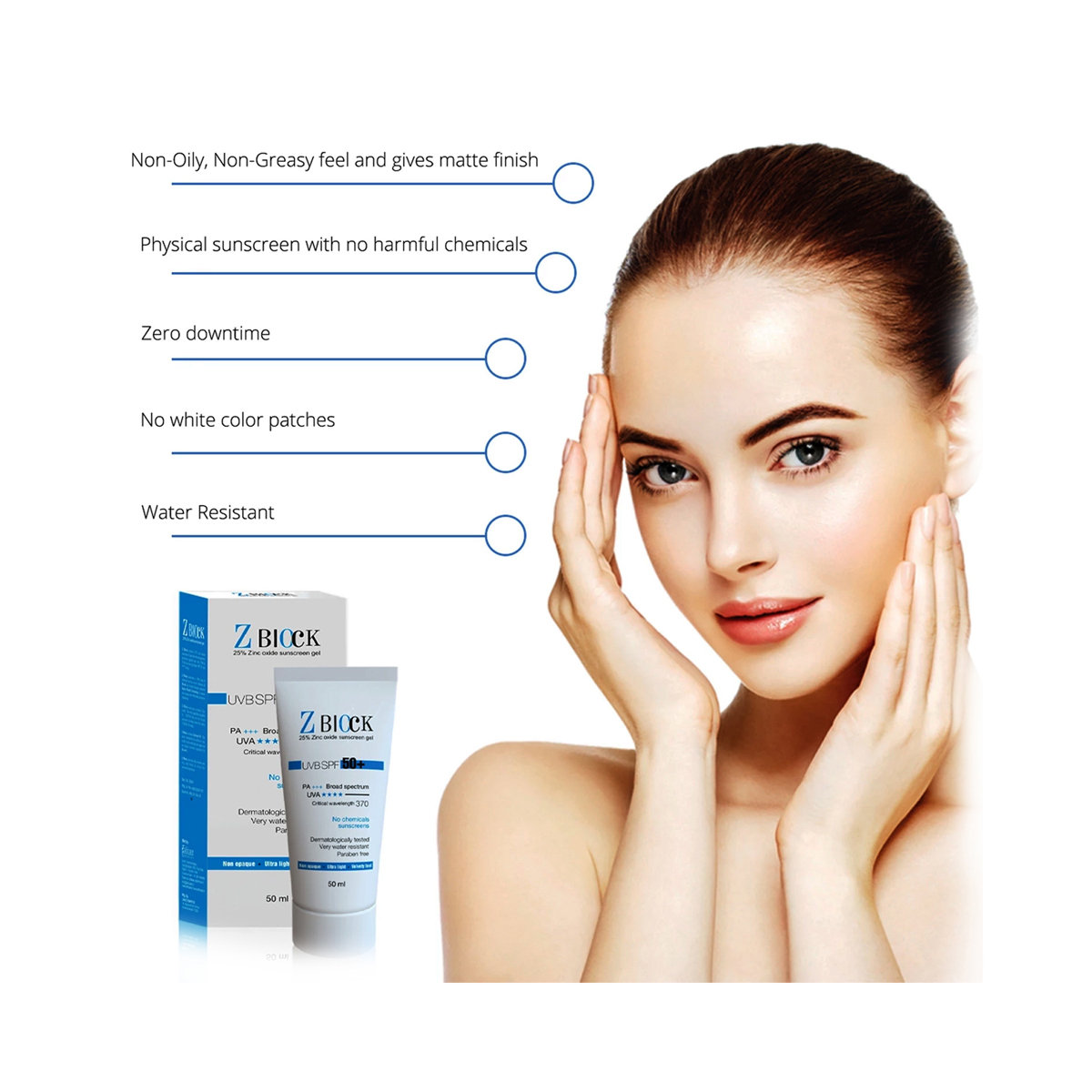 Z Block UVB Spf 50 Plus Gel 50 ml, Pack of 1 Z Block UVB Spf 50 Plus Gel 50 ml, Pack of 1