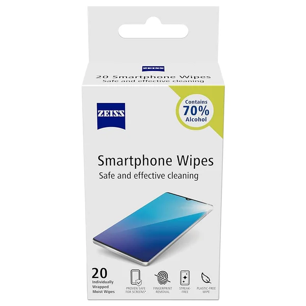 Zeiss Smartphone Wipes 15X13Cm, 20 Count, Pack of 1