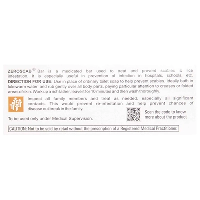 ज़ीरोस्कैब बार 100 ग्राम, 1 साबुन का पैक